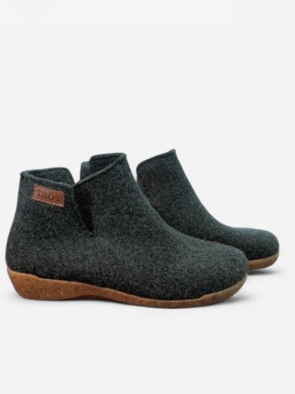 Taos Footwear Charcoal Wool Ankle Boot with Cork-Look Sole